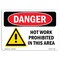 Signmission OSHA Danger Sign, Hot Work Prohibited In This Area, 10in X 7in Decal, 10" W, 7" H, Landscape OS-DS-D-710-L-1366 - alternate 1